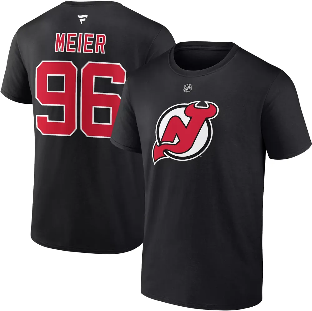 NHL New Jersey Devils Timo Meier #96 Black T-Shirt