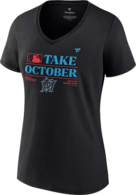 MLB Women's 2023 Postseason "Take October" Miami Marlins Locker Room T-Shirt