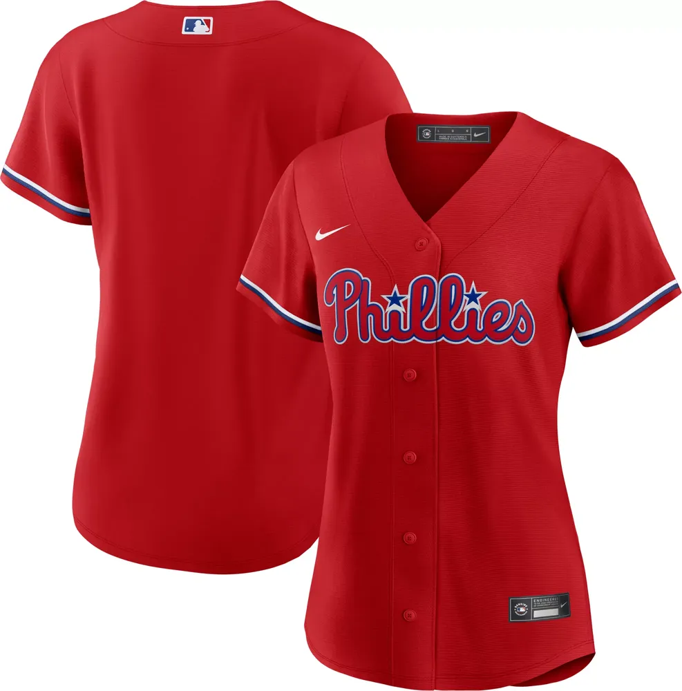 Nike Women's Replica Philadelphia Phillies Red Blank Cool Base Jersey