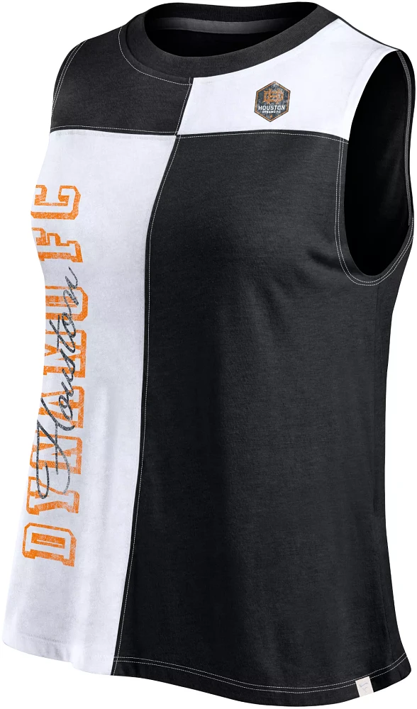 MLS Women's Houston Dynamo Color-Block Black Tank Top