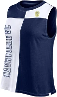 MLS Women's Nashville SC Color-Block Navy Tank Top