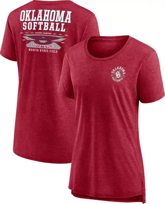 NCAA Women's Oklahoma Sooners Crimson Softball Marita Hynes Field Tri-Blend T-Shirt