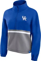 NCAA Women's Kentucky Wildcats Blue Colorblock 1/2 Zip