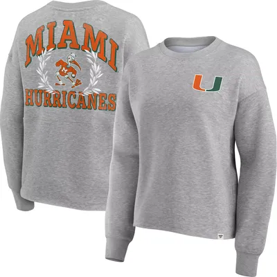 NCAA Women's Miami Hurricanes Grey Heritage Crew Neck Sweatshirt