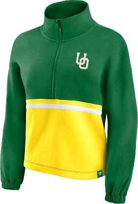 NCAA Women's Oregon Ducks Green Colorblock 1/2 Zip