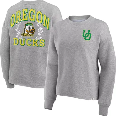 NCAA Women's Oregon Ducks Grey Heritage Crew Neck Sweatshirt