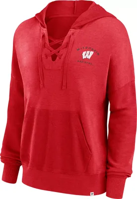 NCAA Women's Wisconsin Badgers Red Heritage Lace Pullover Hoodie