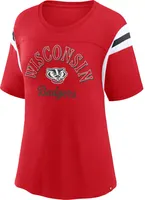 NCAA Women's Wisconsin Badgers Red BiBlend Colorblock T-Shirt