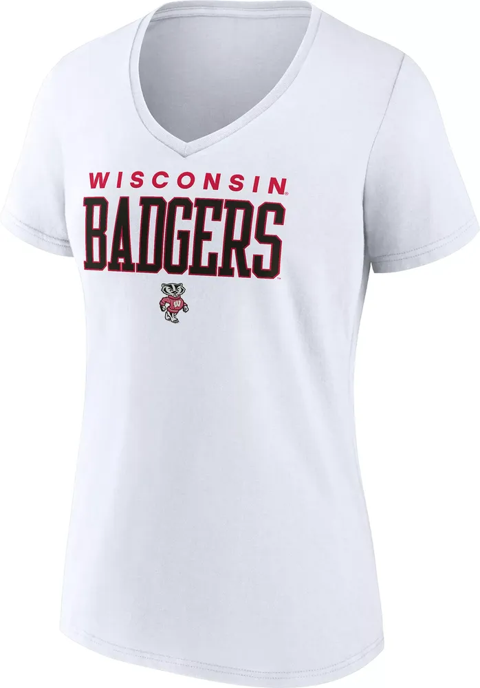 NCAA Women's Wisconsin Badgers White Promo Logo T-Shirt