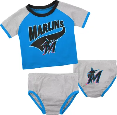MLB Team Apparel Infant Miami Marlins Blue Slugger Creeper