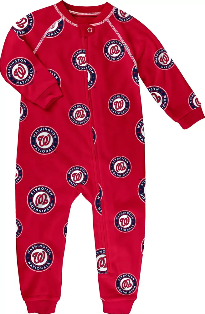 MLB Team Apparel Toddler Washington Nationals Red Raglan Zipper Coverall