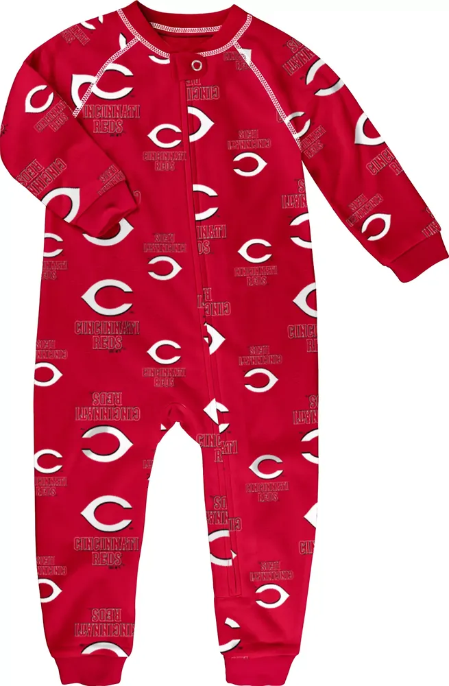 MLB Team Apparel Toddler Cincinnati Reds Red Raglan Zipper Coverall