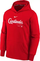 MLB Team Apparel Youth St. Louis Cardinals Red Practice Graphic Pullover Hoodie