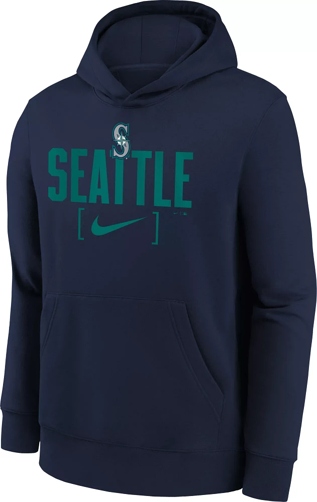 MLB Team Apparel Youth Seattle Mariners Navy Club Slack Pullover Hoodie