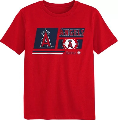 MLB Team Apparel Youth Los Angeles Angels Red 4-7 Hit T-Shirt