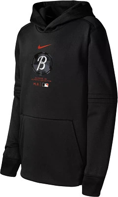 MLB Team Apparel Youth Baltimore Orioles Black Practice Graphic Pullover Hoodie
