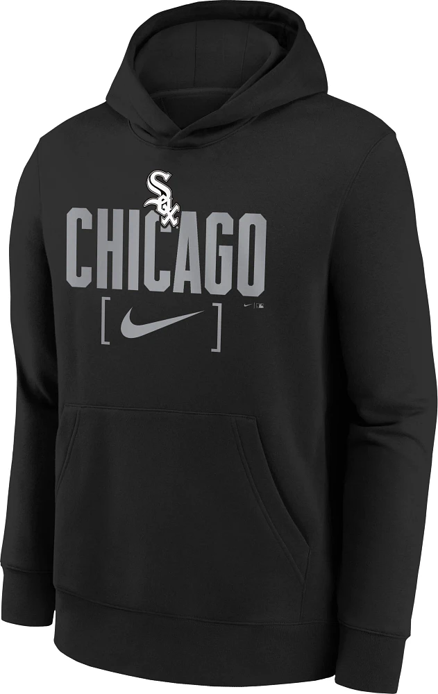 MLB Team Apparel Youth Chicago White Sox Black Club Slack Pullover Hoodie