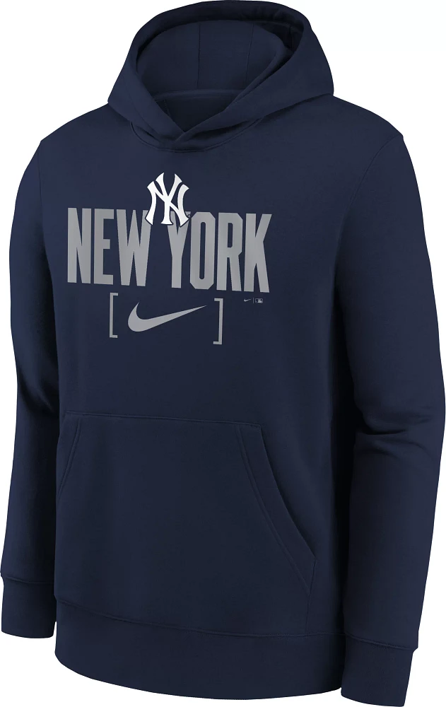 MLB Team Apparel Youth New York Yankees Navy Club Slack Pullover Hoodie