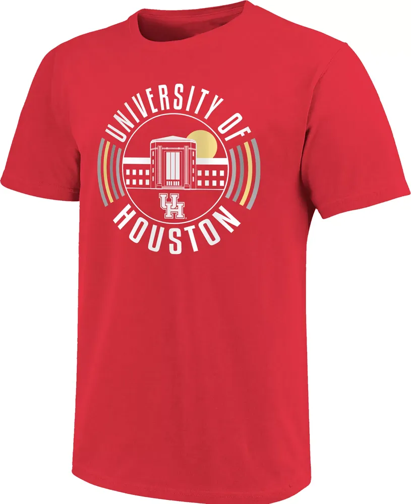 Image One Adult Houston Cougars Red Color Circles T-Shirt