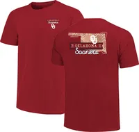 Image One Adult Oklahoma Sooners Crimson Sketch Banner T-Shirt