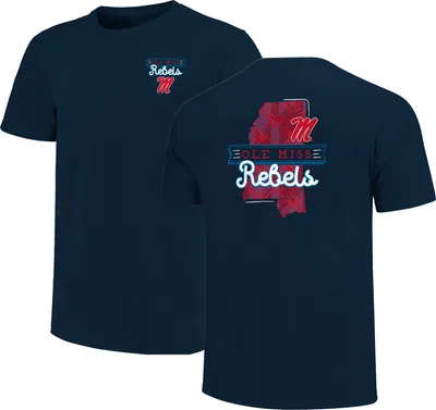 Image One Adult Ole Miss Rebels Navy Sketch Banner T-Shirt