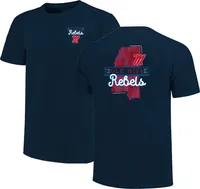 Image One Adult Ole Miss Rebels Navy Sketch Banner T-Shirt