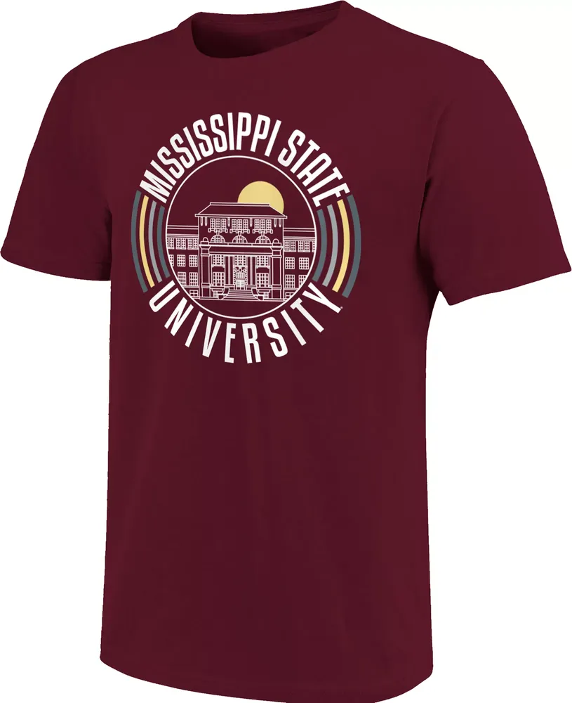 Image One Adult Mississippi State Bulldogs Maroon Color Circles T-Shirt