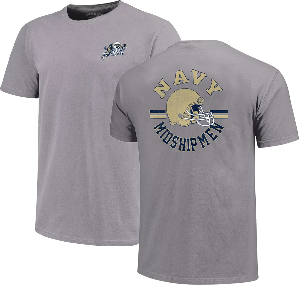 Image One Adult Navy Midshipmen Grey Helmet Arch T-Shirt