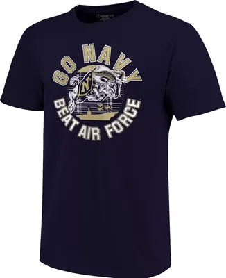 Image One Adult Navy Midshipmen Football Field 'Beat Air Force' T-Shirt