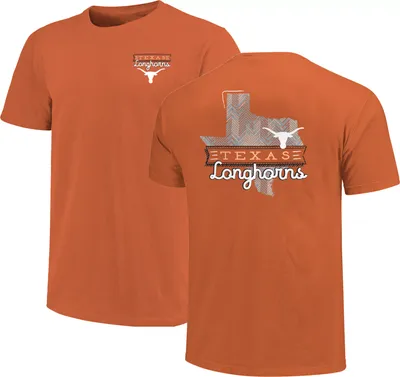 Image One Adult Texas Longhorns Burnt Orange Sketch Banner T-Shirt