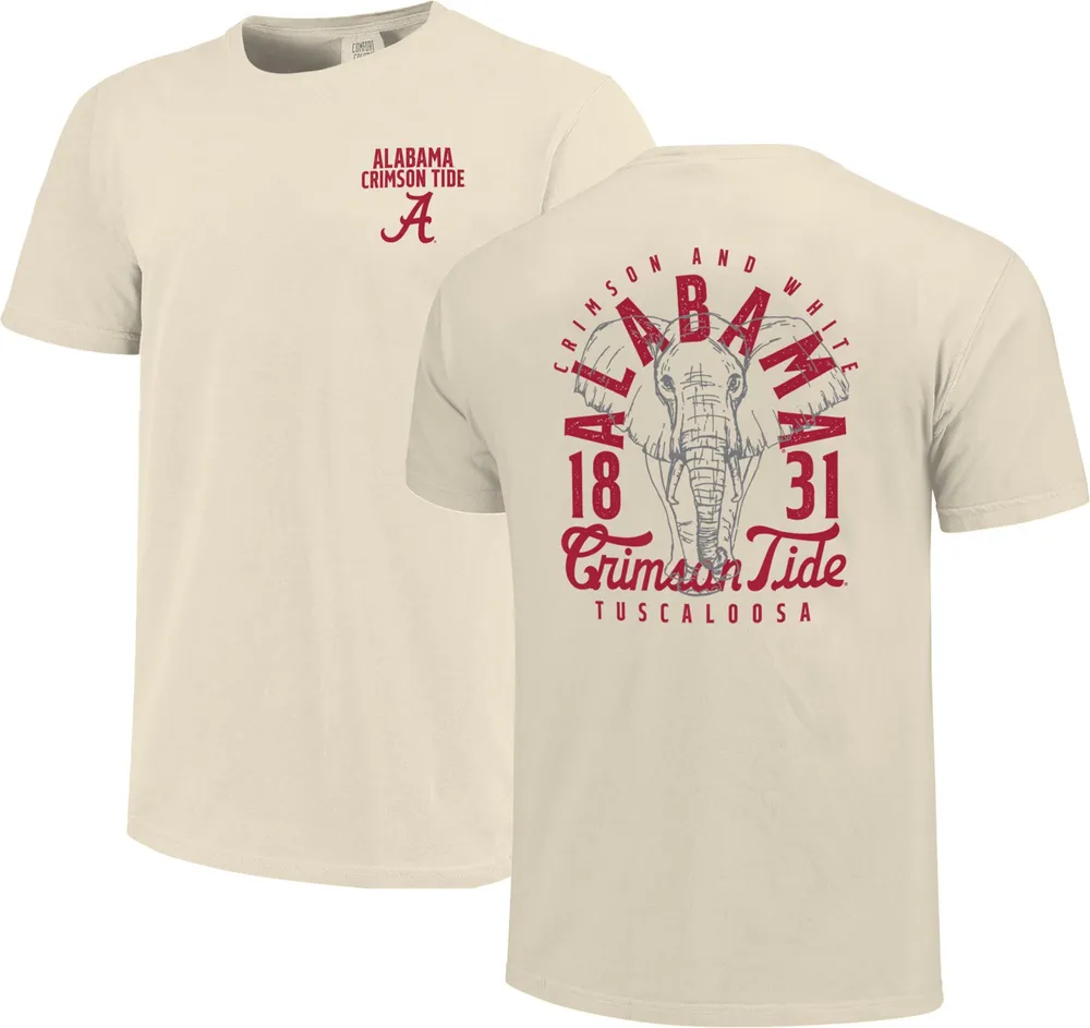 Image One Men's Alabama Crimson Tide Ivory Mascot Local T-Shirt