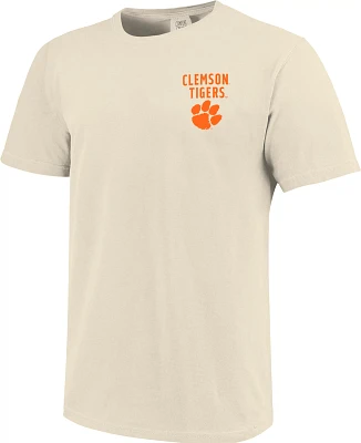 Image One Men's Clemson Tigers Ivory Mascot Local T-Shirt