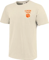 Image One Men's Clemson Tigers Ivory Mascot Local T-Shirt