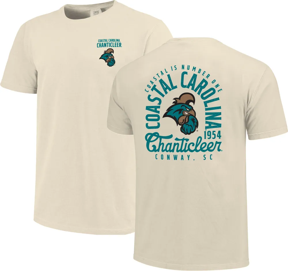 Image One Men's Coastal Carolina Chanticleers Ivory Mascot Local T-Shirt