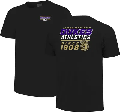 Image One Men's James Madison Dukes Black Stacked Logo Performance T-Shirt