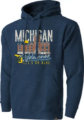 Image One Men's Michigan Wolverines Grey Campus Scene Hoodie