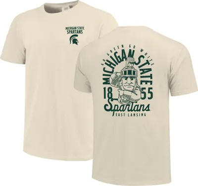 Image One Men's Michigan State Spartans Ivory Mascot Local T-Shirt