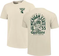 Image One Men's Michigan State Spartans Ivory Mascot Local T-Shirt