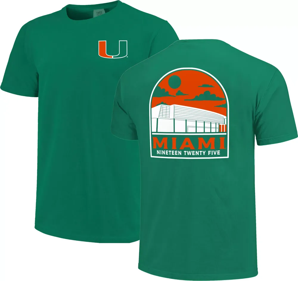 Image One Men's Miami Hurricanes Green Campus Arch T-Shirt