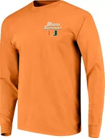 Image One Men's Miami Hurricanes Orange Campus Pride Long Sleeve Shirt