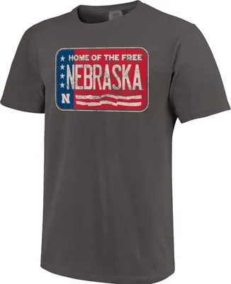 Image One Men's Nebraska Cornhuskers Grey Stars N' Plates T-Shirt