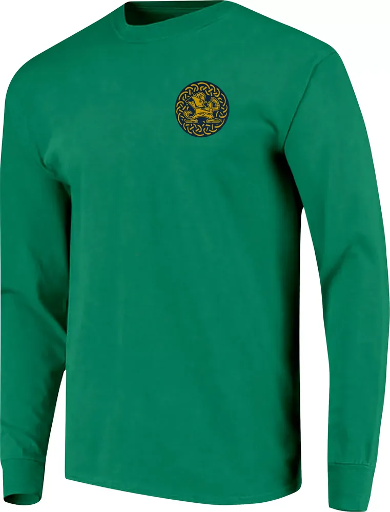 Image One Men's Notre Dame Fighting Irish Green Campus Pride Long Sleeve Shirt