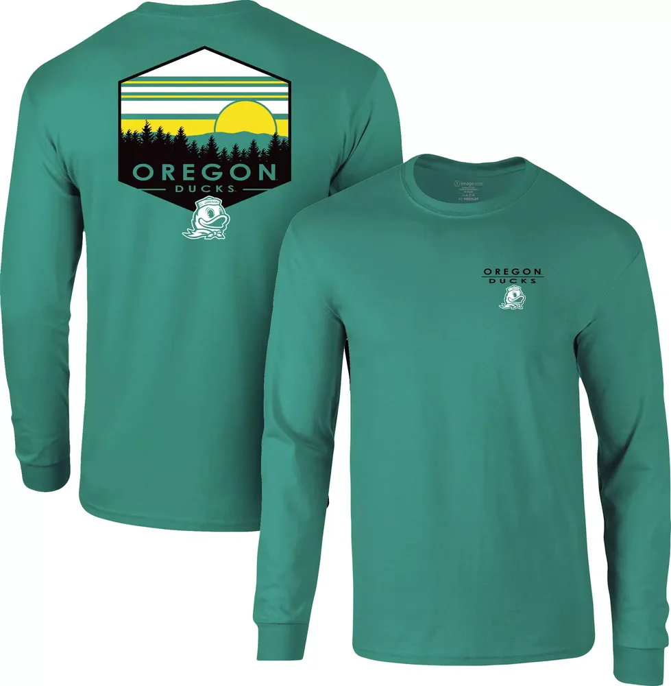 Image One Men's Oregon Ducks Green Tree Shield Long Sleeve T-Shirt