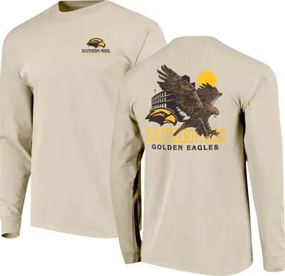 Image One Men's Southern Miss Golden Eagles Ivory Mascot Stadium Long Sleeve T-Shirt