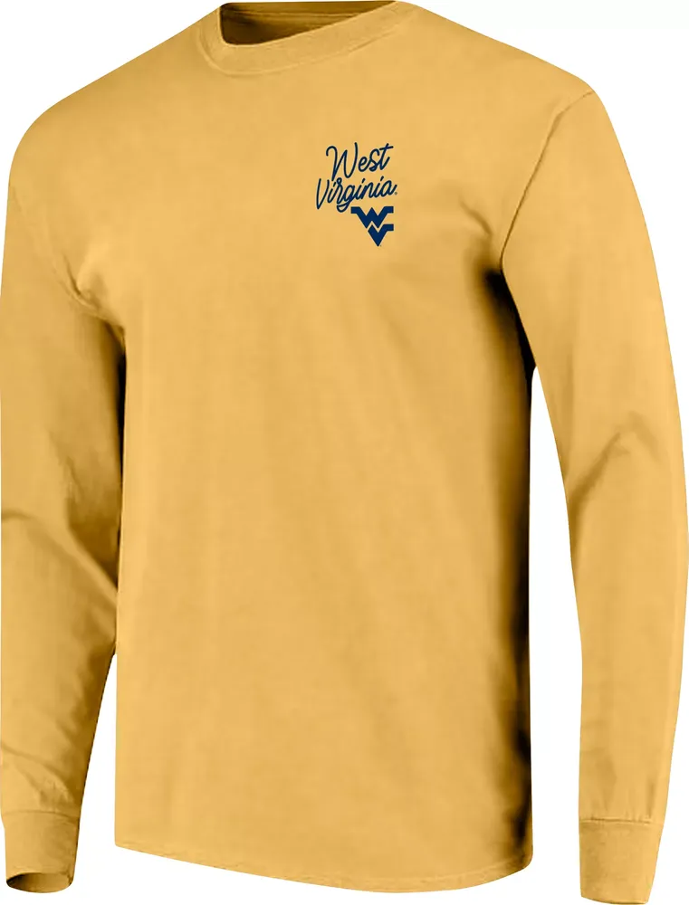 Image One Men's West Virginia Mountaineers Gold Campus Pride Long Sleeve Shirt