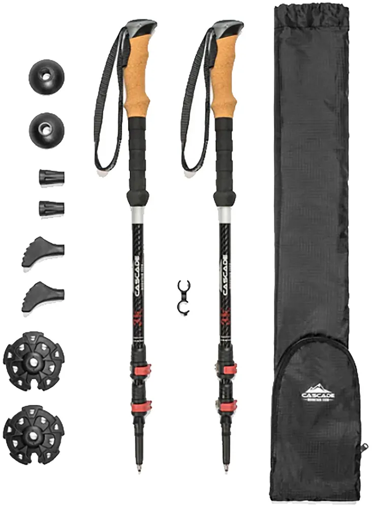 Cascade Mountain Tech 3K Carbon Fiber Quick Lock Trekking Poles