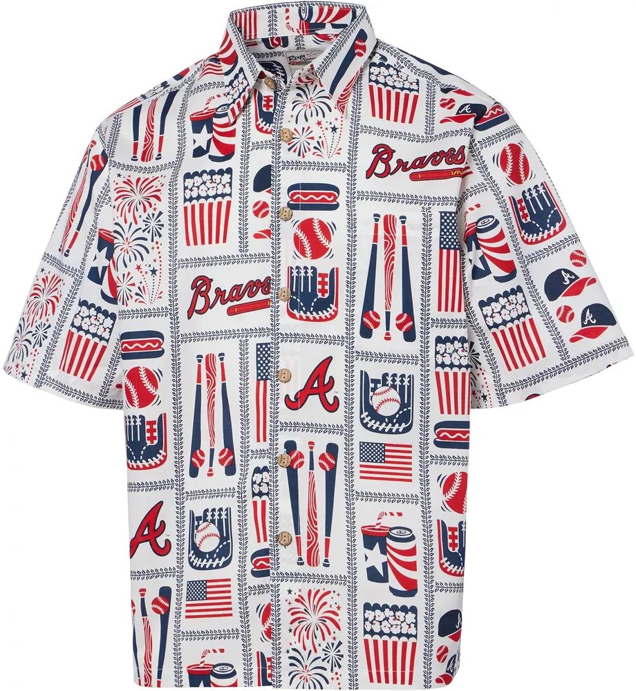 Dick's Sporting Goods Reyn Spooner Men's Atlanta Braves White Americana  Button Down Shirt