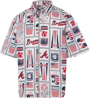 Reyn Spooner Men's  Atlanta Braves White Americana Button Down Shirt