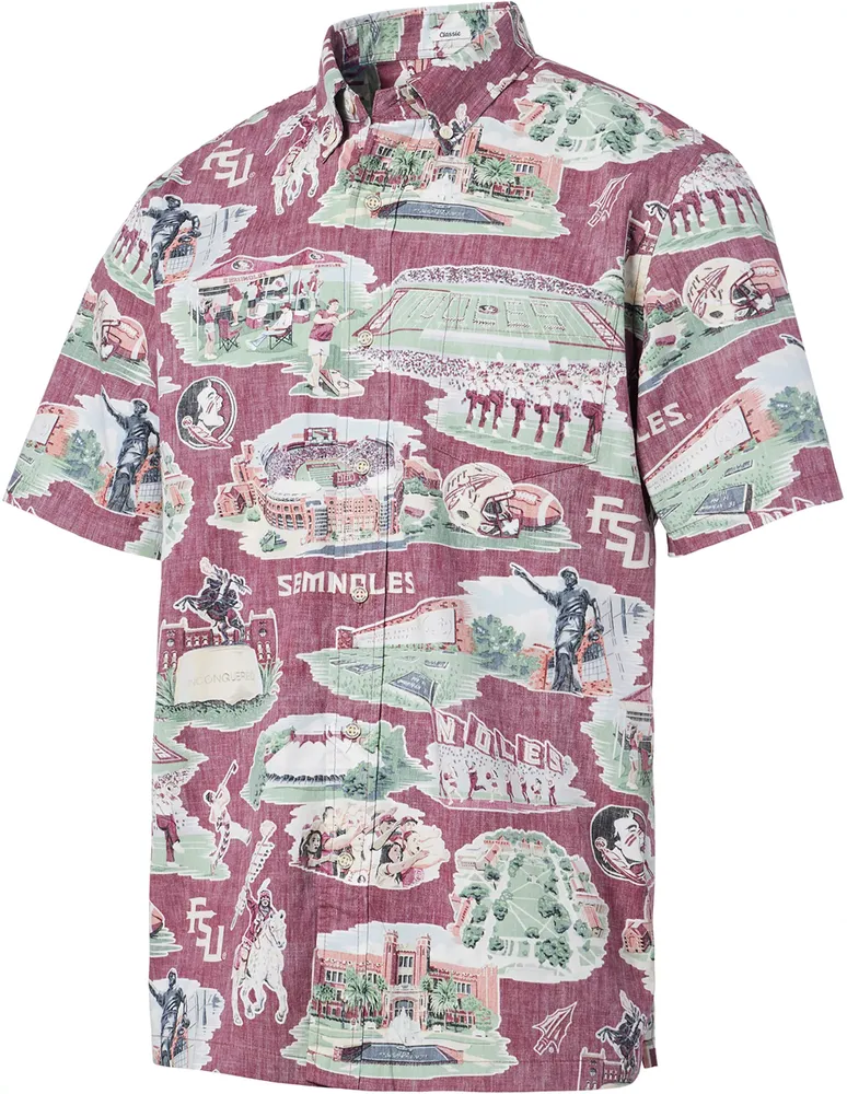 Reyn Spooner Adult Florida State Seminoles Garnet Scene Button-Down Shirt