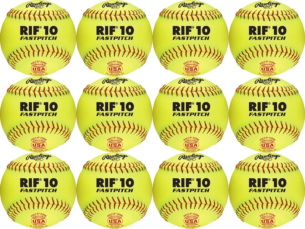 Rawlings 11” ASA Sof-Dot RIF Safety Fastpitch Softball – 12 Pack